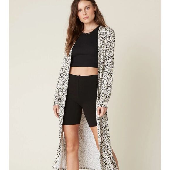 BB Dakota Off Duty Meow Down Duster Cardigan NWT - Picture 1 of 7